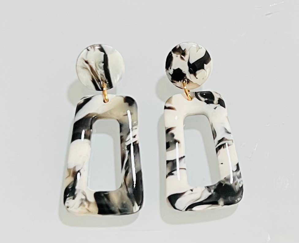 Black & White Marble Earrings