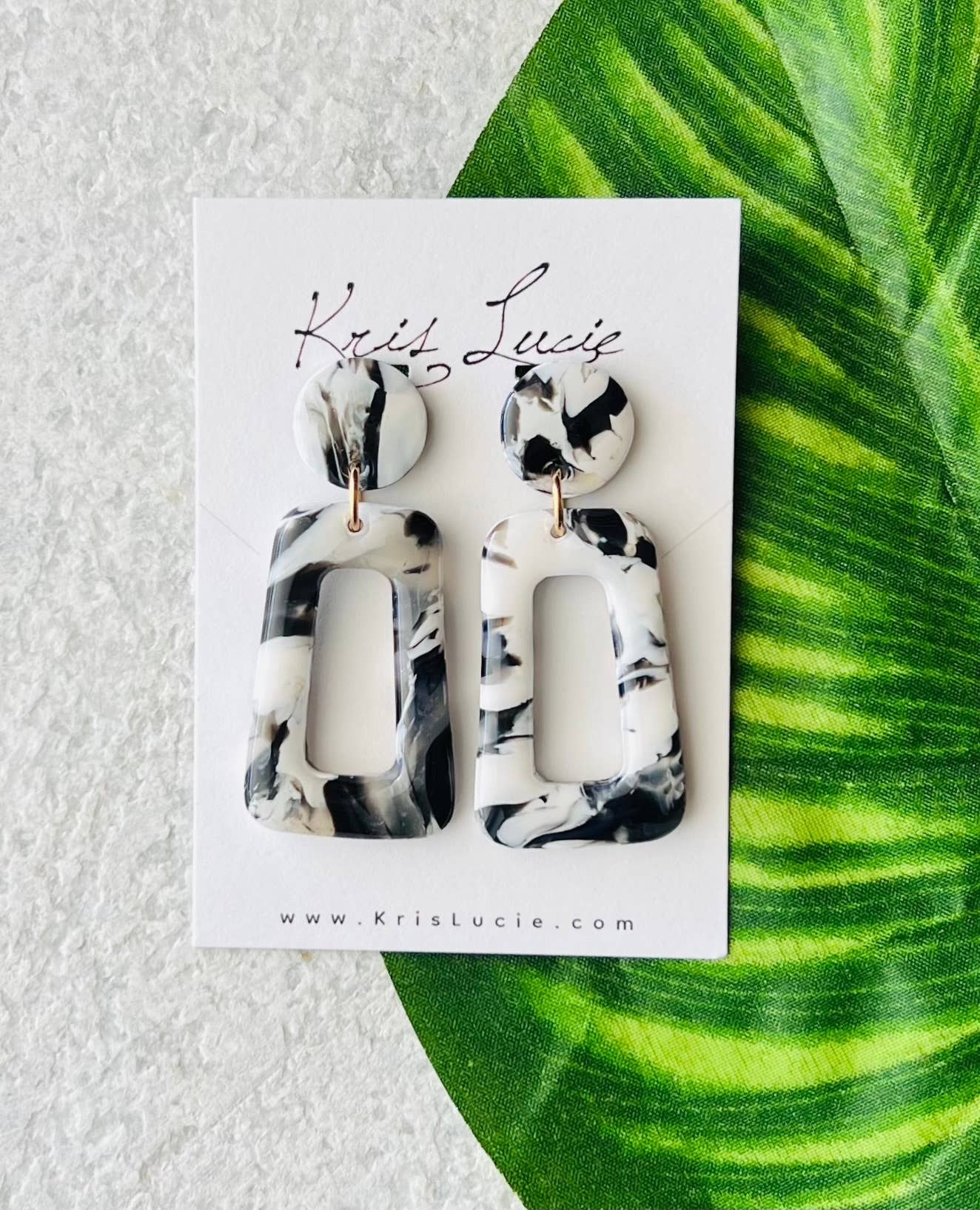 Black & White Marble Earrings