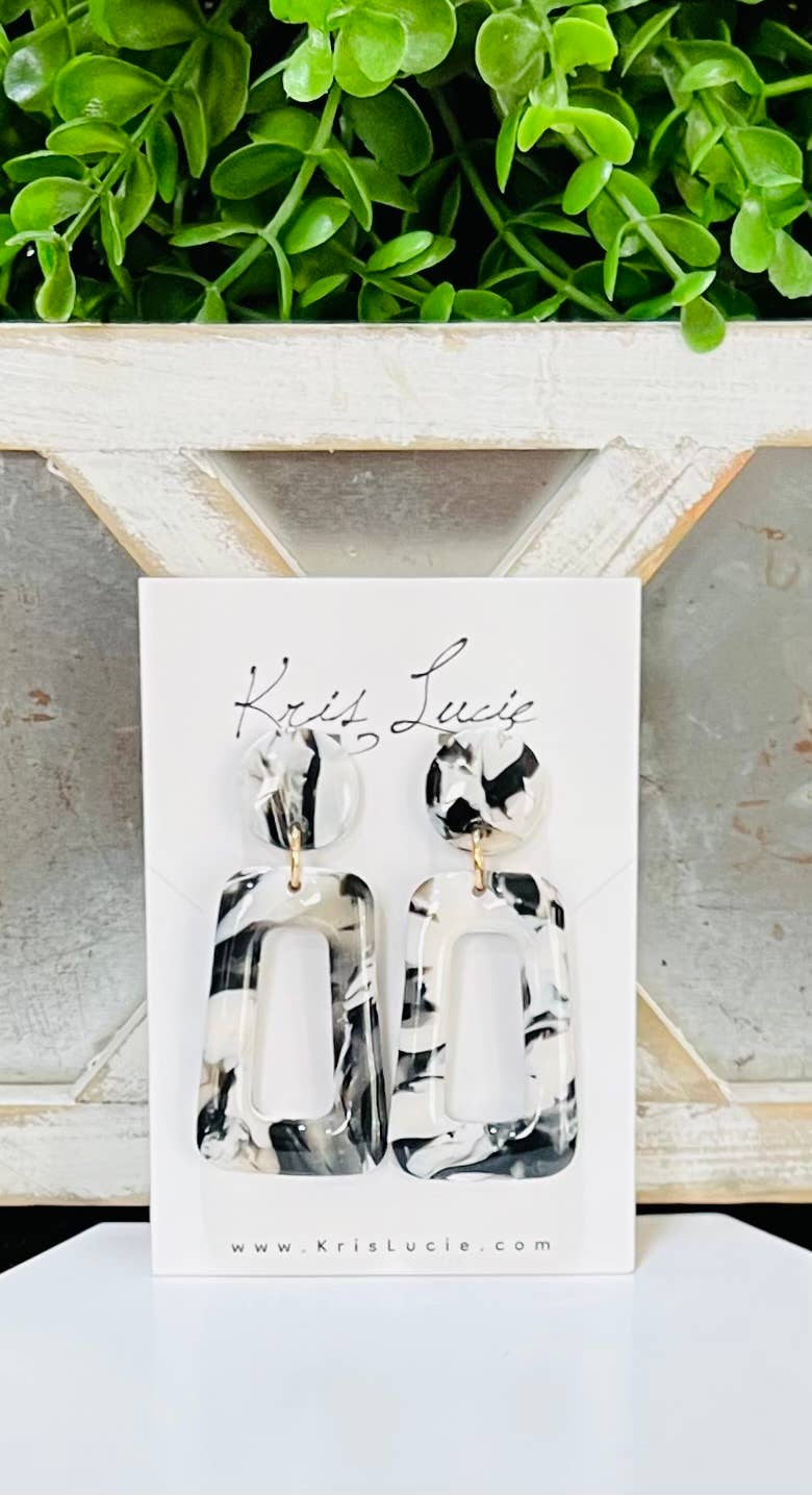 Black & White Marble Earrings