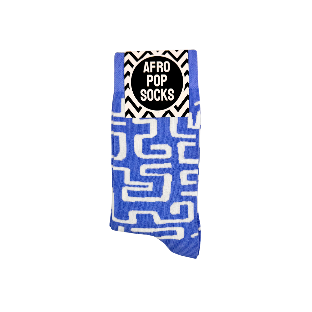 Afropop Socks - Karo Blue