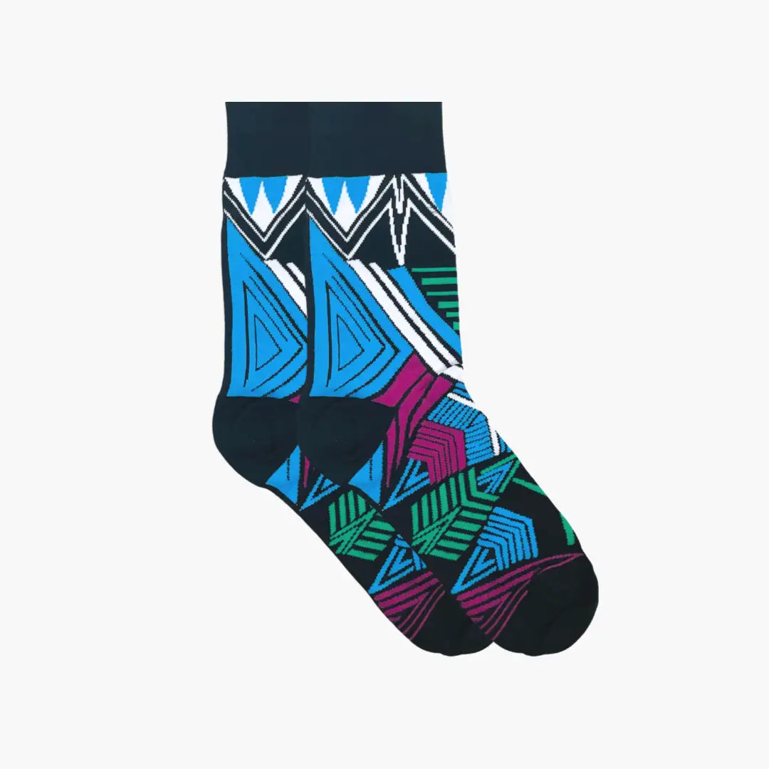 Afropop Socks - Zulu Blue