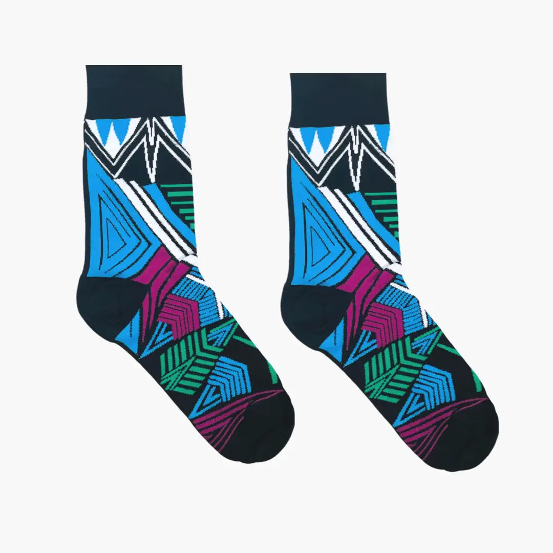 Afropop Socks - Zulu Blue