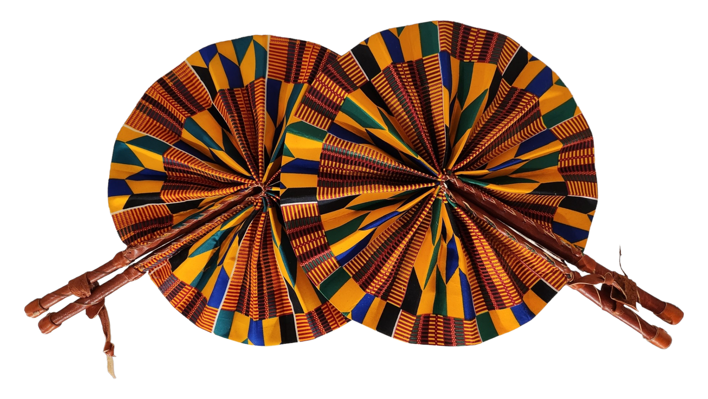 Ankara Fan - Traditional Kente Print