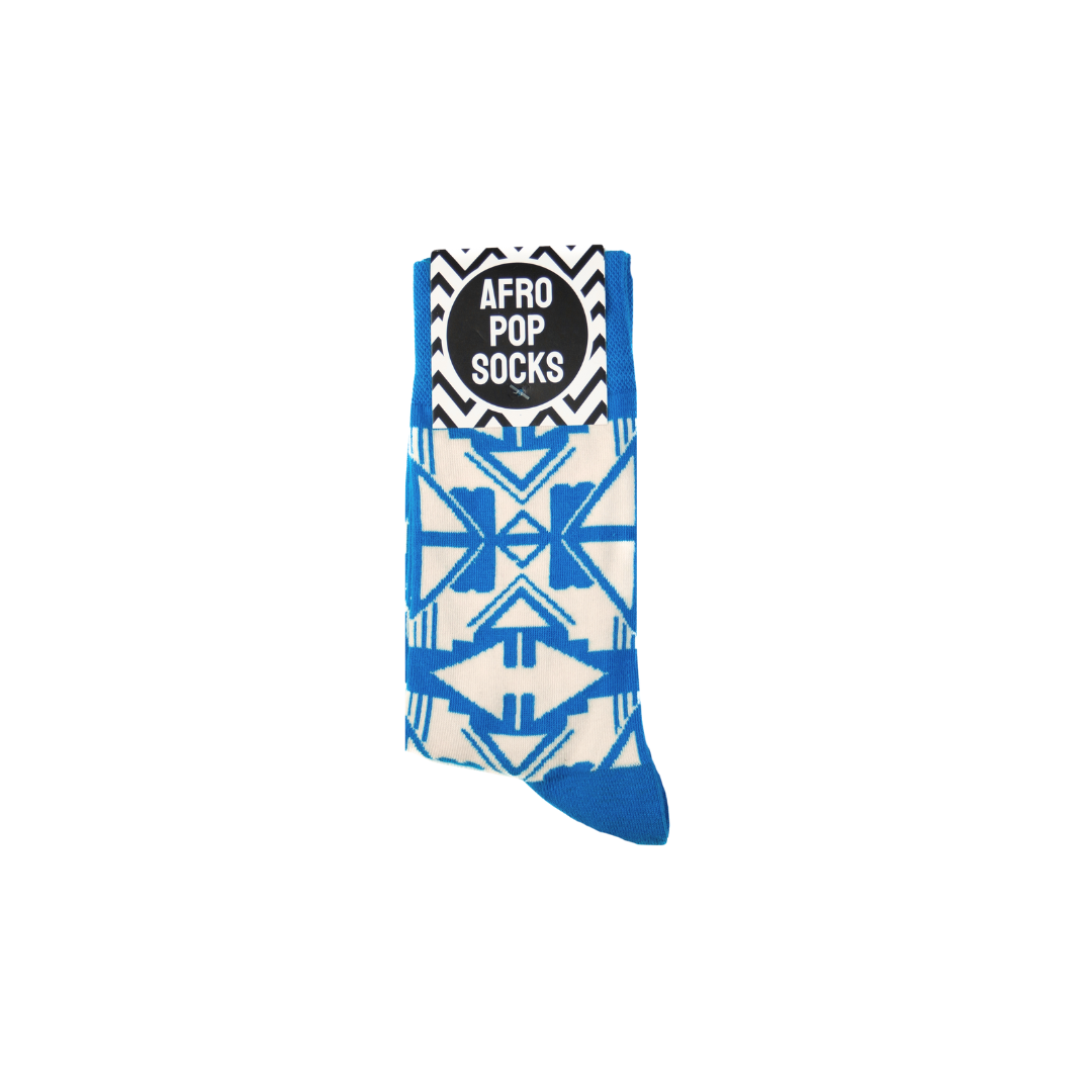 Afropop Socks - Shaka Blue