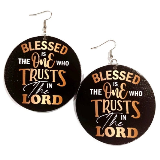 Earrings Blessed One Trusts the Lord