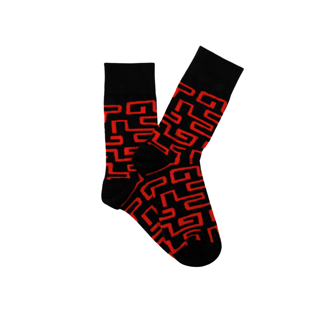 Afropop Socks - Karo Red