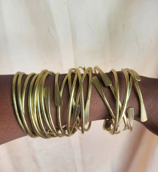 Bracelets - Brass Coil Bangles