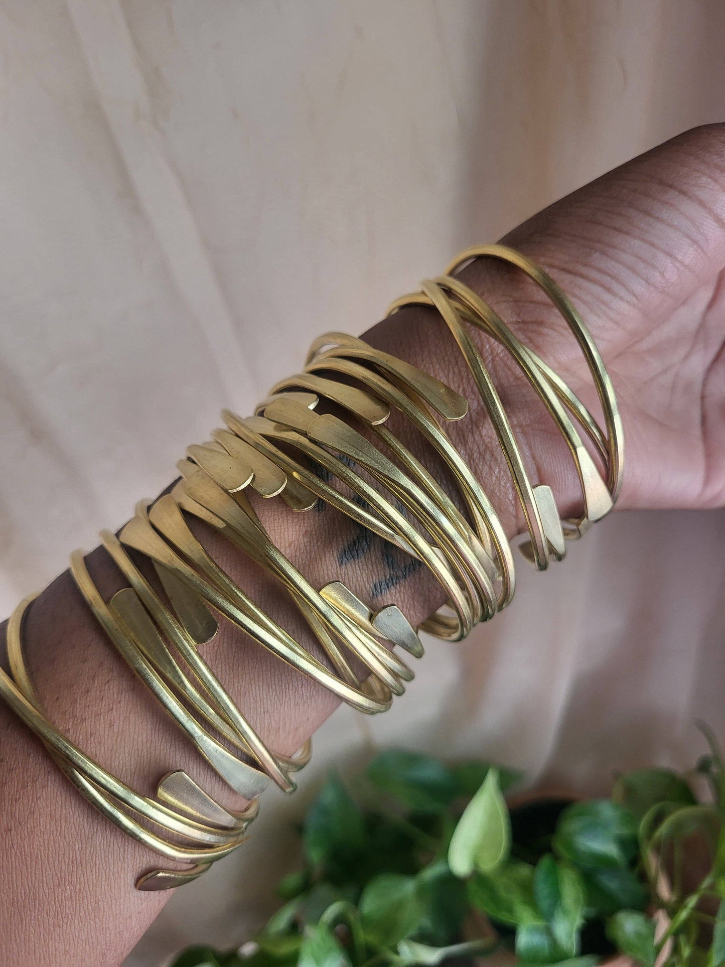 Bracelets - Brass Coil Bangles