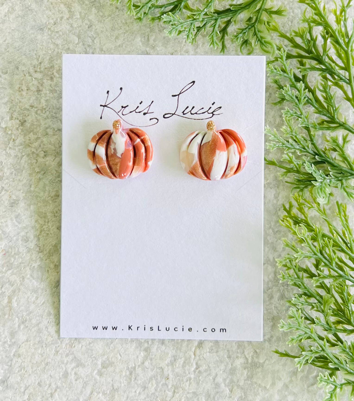 Earrings - Terra Cotta Mix Pumpkin Studs