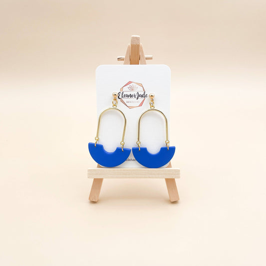 RAE | Blue Semi-Circle Clay Dangle Earring