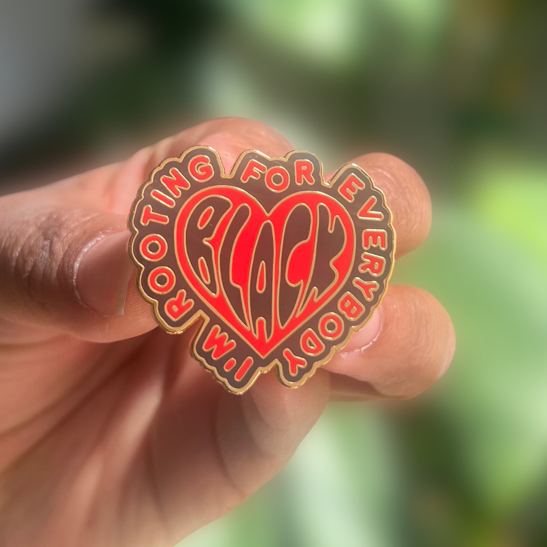 Lapel Pin - Rooting for Everybody Black