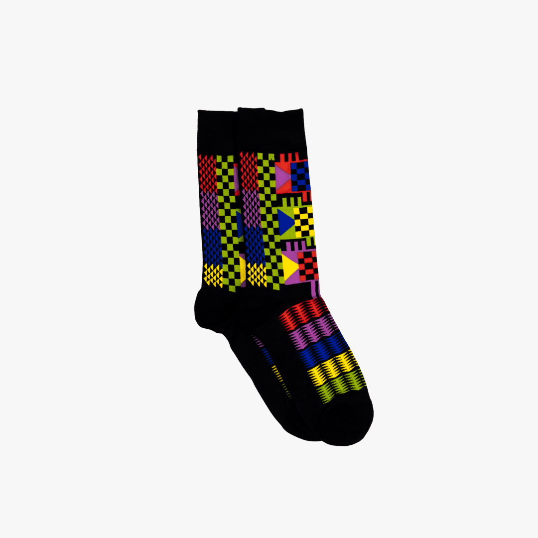 Afro Pop Socks - Geom Black