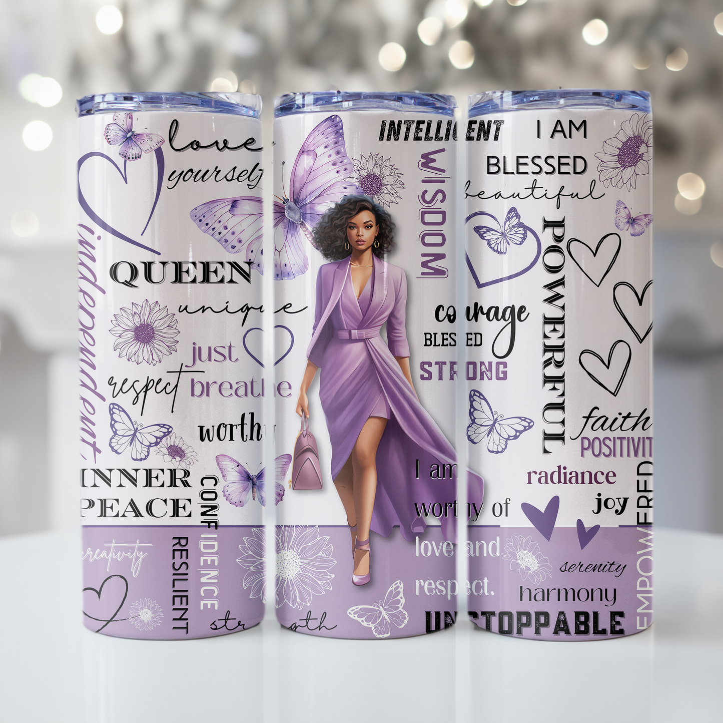 Tumbler Inspirational Black Woman • Lavender
