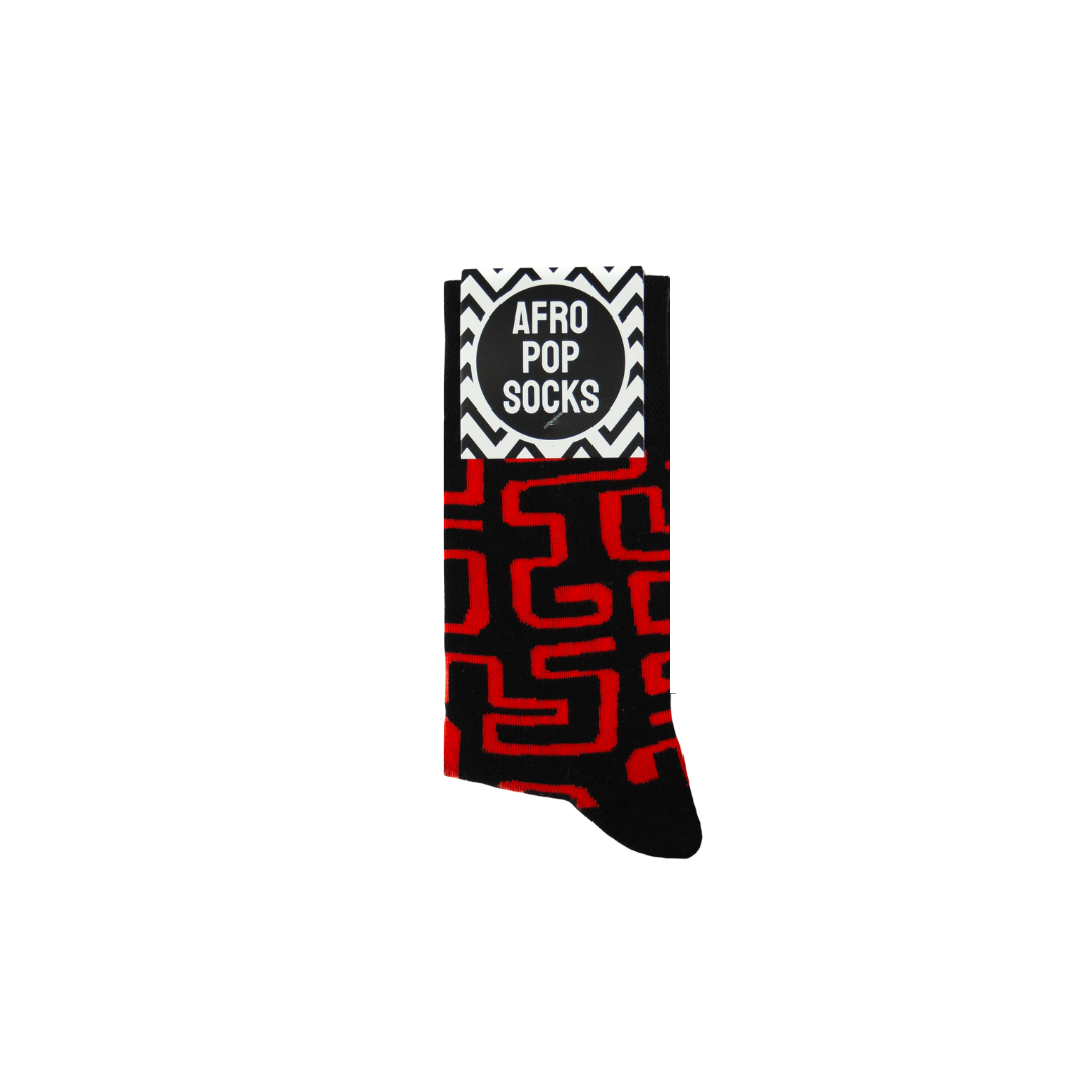 Afropop Socks - Karo Red