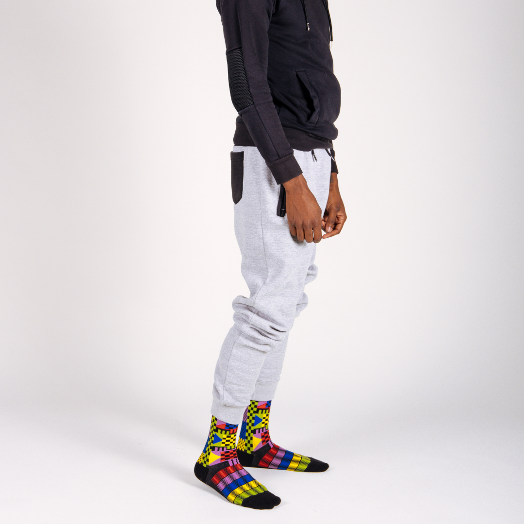 Afro Pop Socks - Geom Black