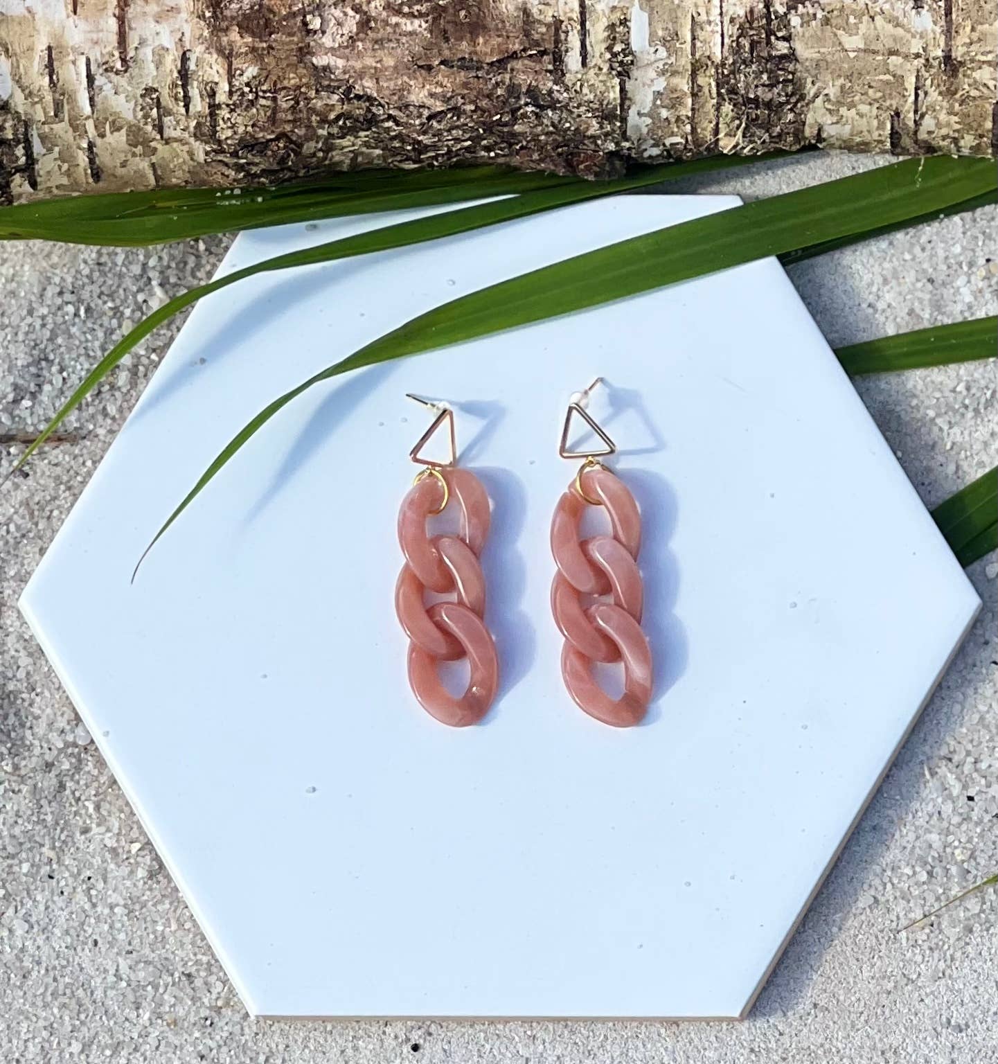 Earrings Blush Pink Chain