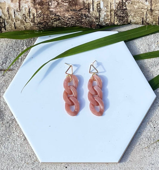 Earrings Blush Pink Chain