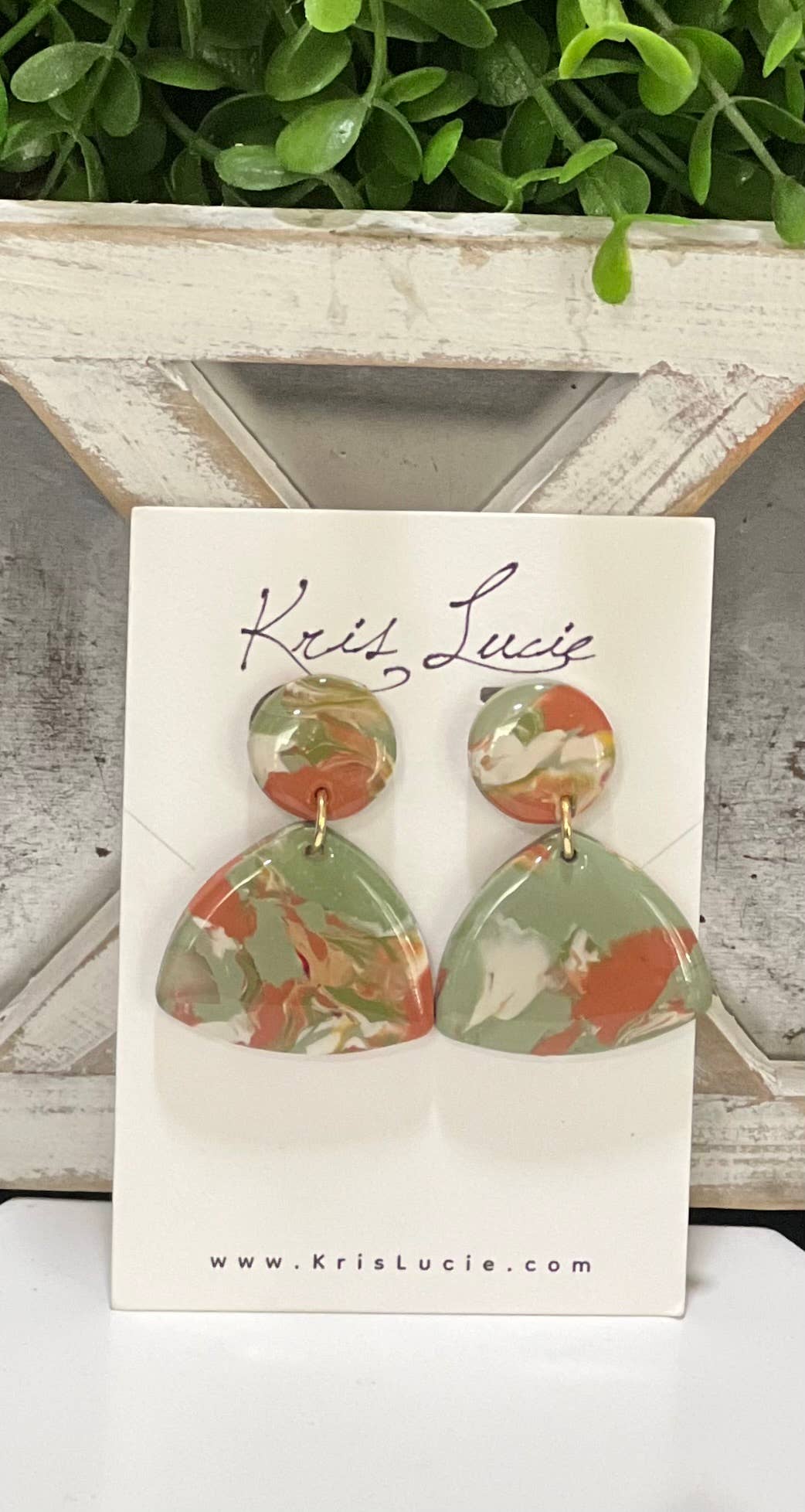 Earrings- Desert Green