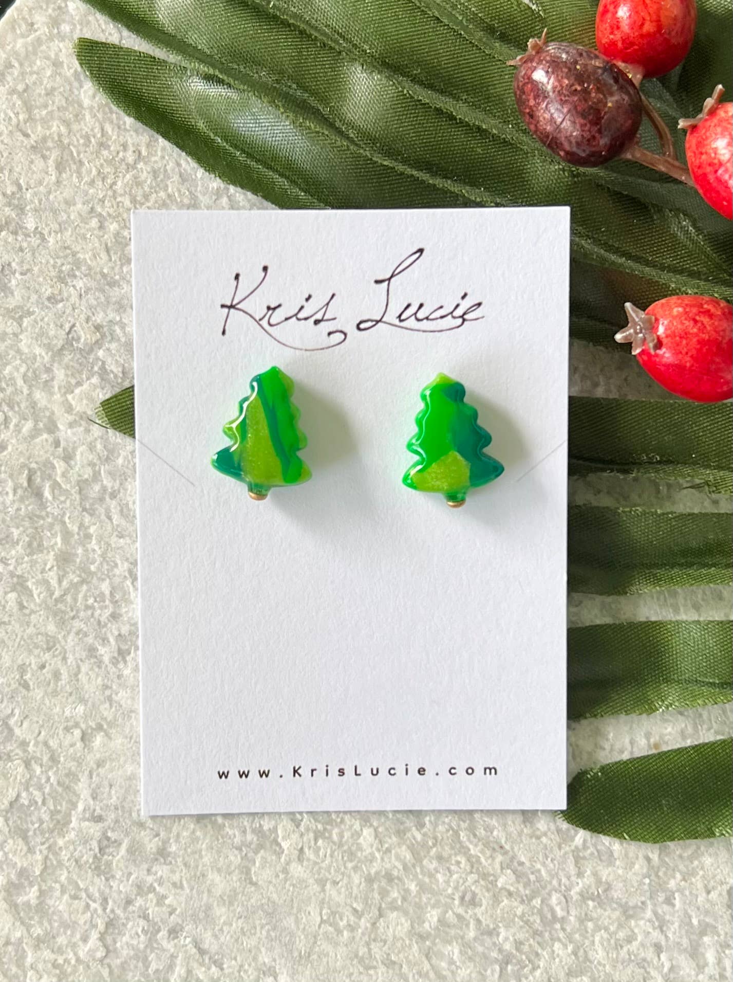 Earrings Holiday Tree Studs