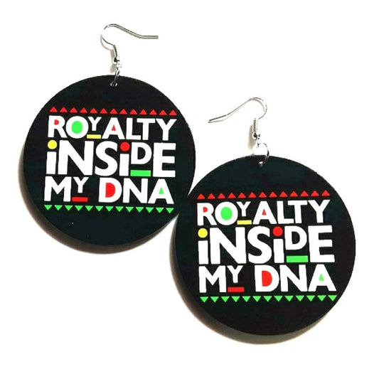 Earrings Royalty Inside My DNA Statement Wood
