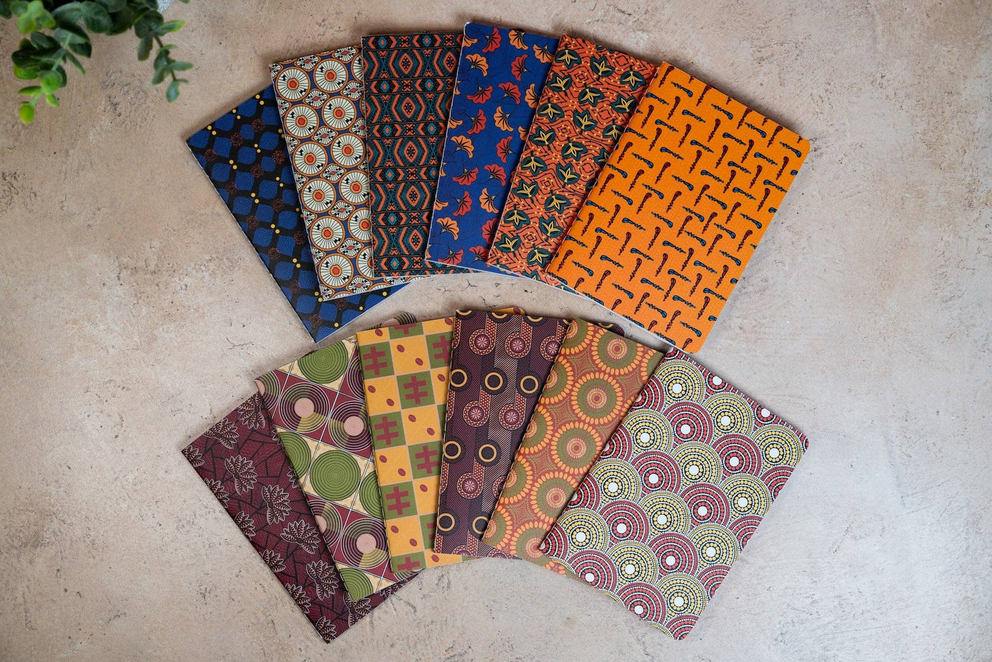 Notebook (Mini) - African Print Pocket Red and Yellow (Ankara)