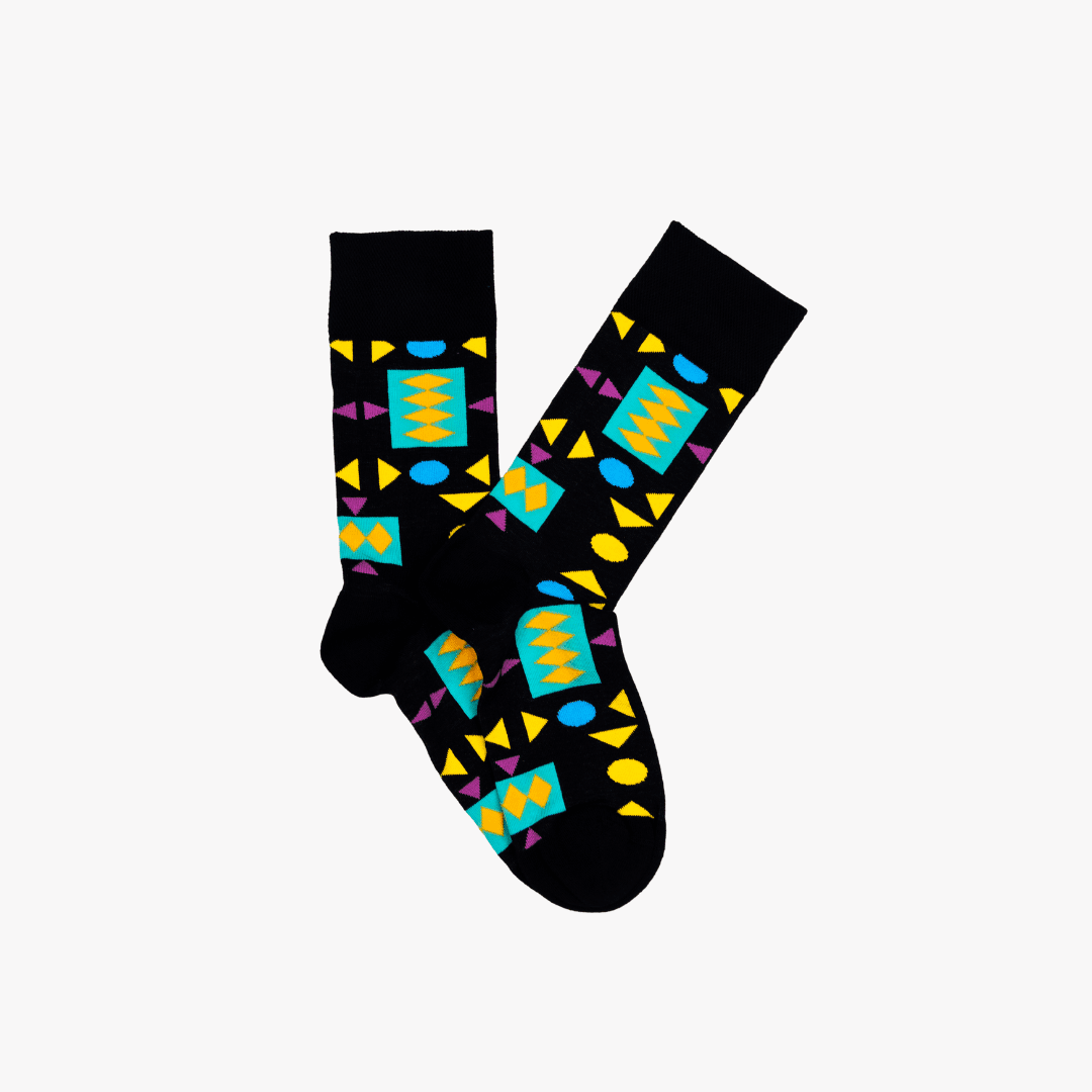 Afro Pop Socks - Retro Black