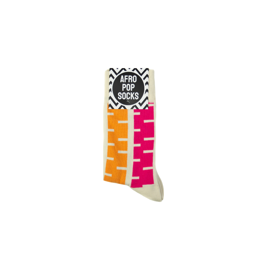 Afropop Socks - Cream Stripes
