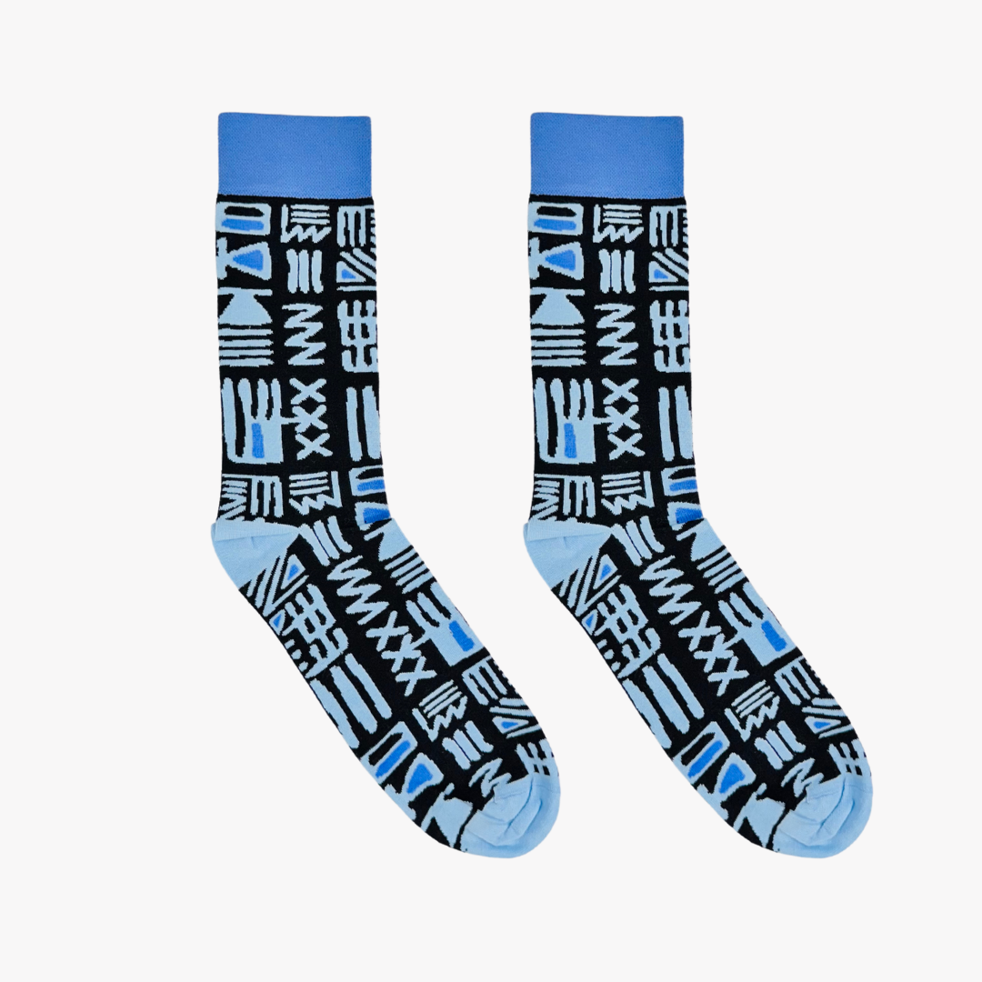 Afropop Socks - Tribal Blue