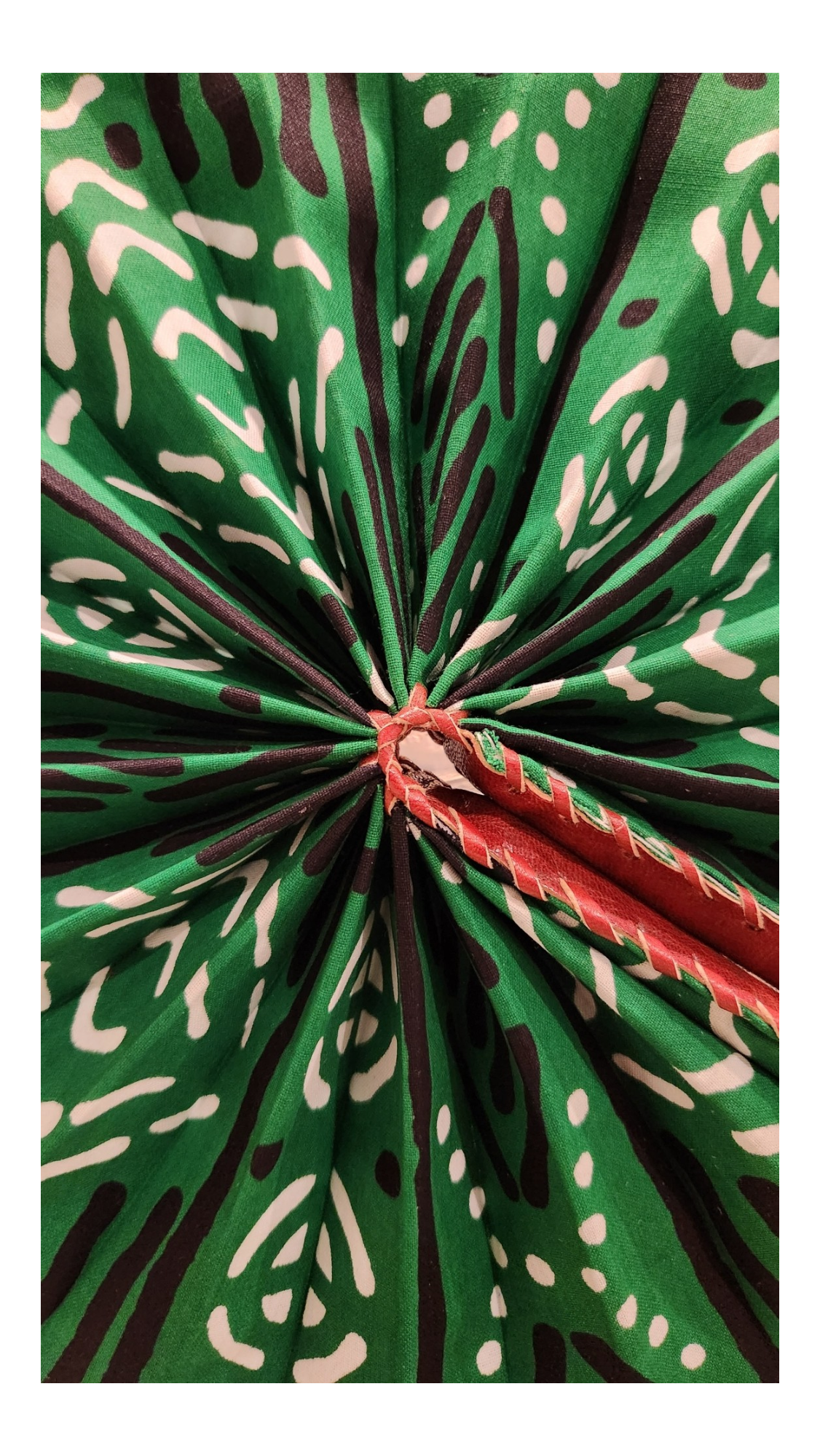 Ankara Fan - Green/Black/White