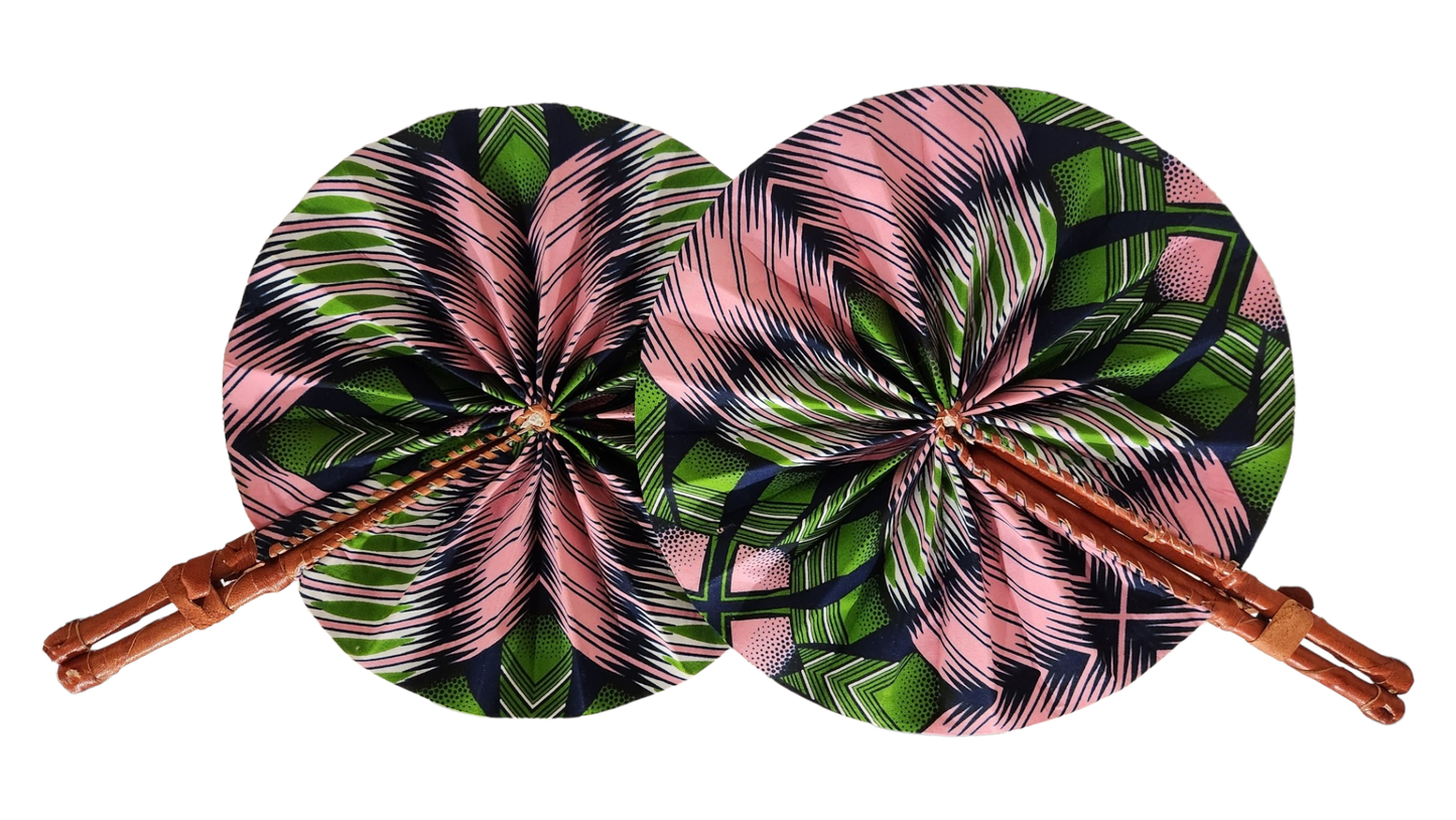 Ankara Fan - Pink & Green