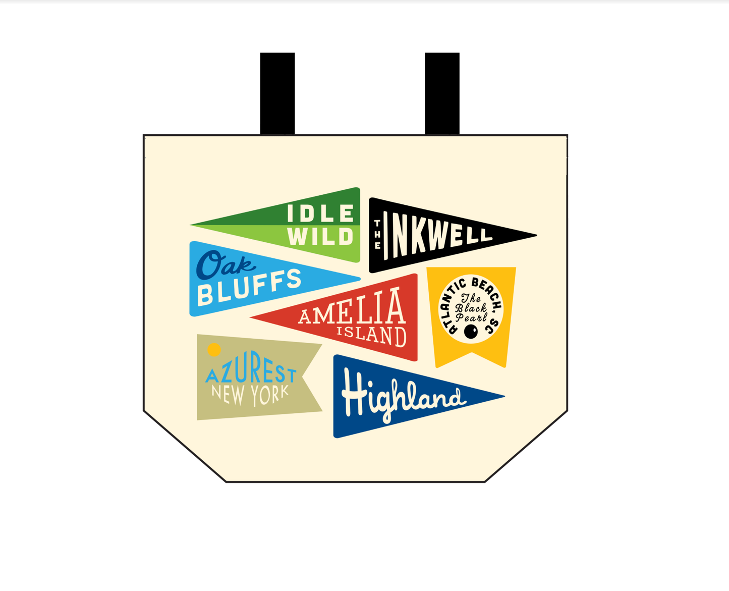 Vinyl Carryall Tote Bag - Beach Flags