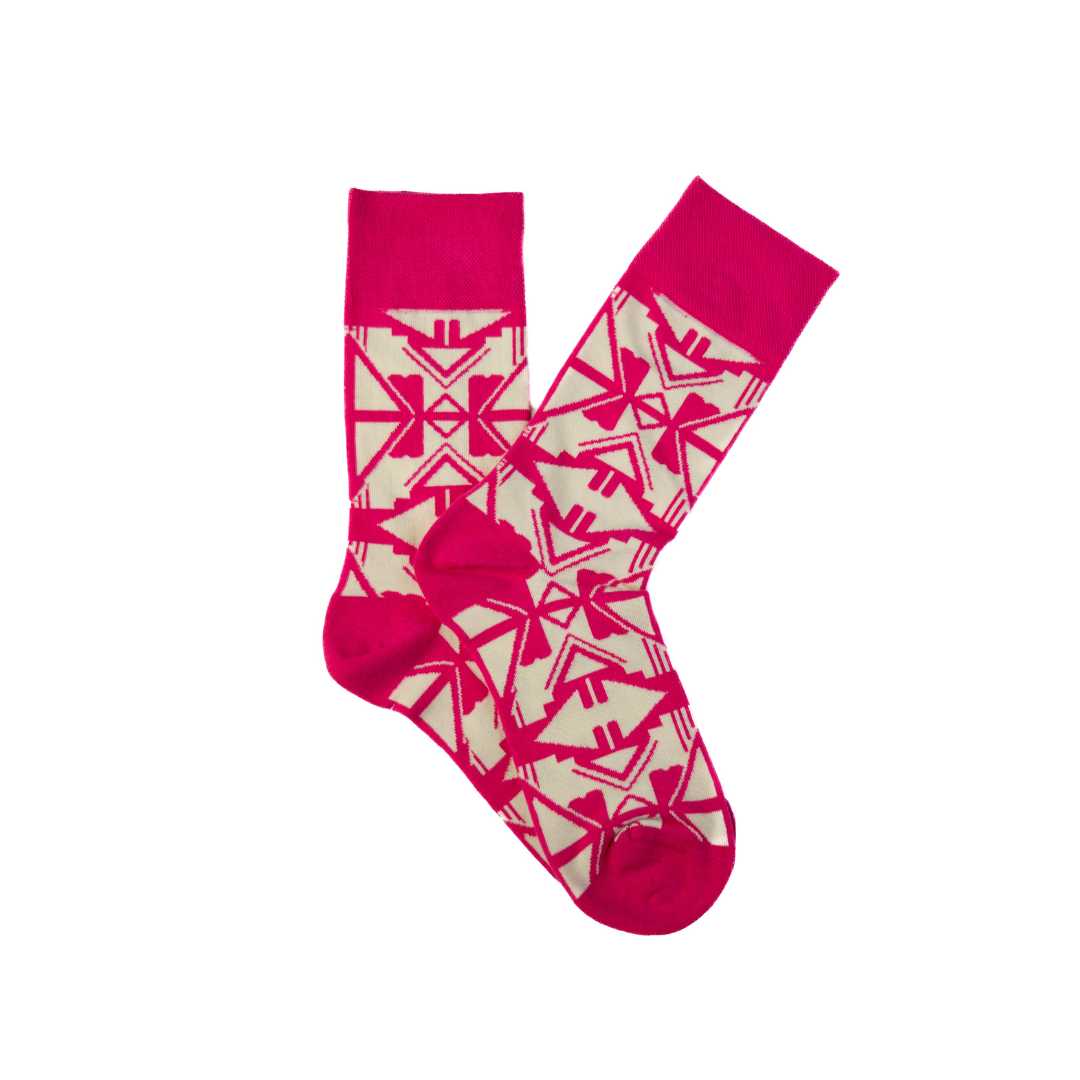Afropop Socks- Shaka Pink