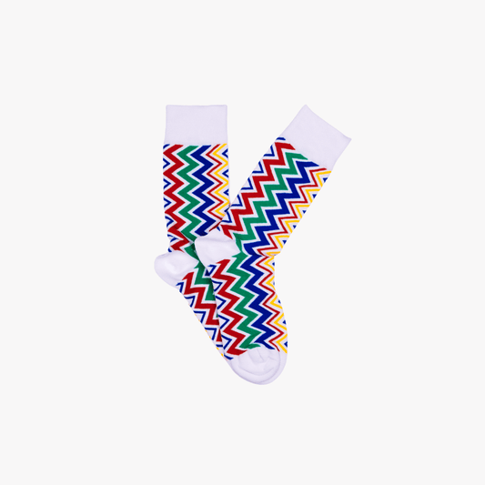Afropop Socks - Ziggy White