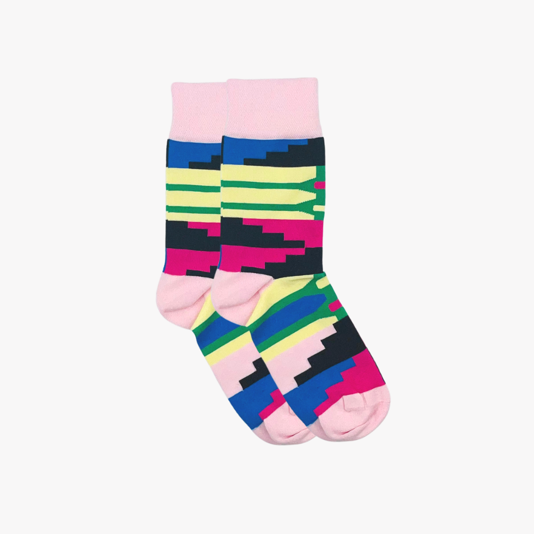 Afropop Socks - Kente Pink