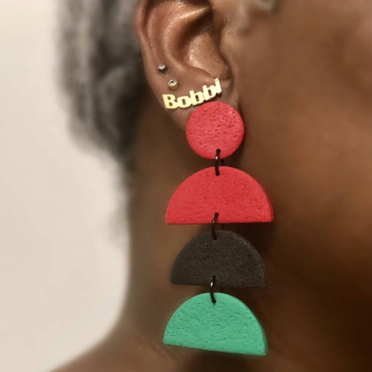 Earrings - Red, Black, Green Combo