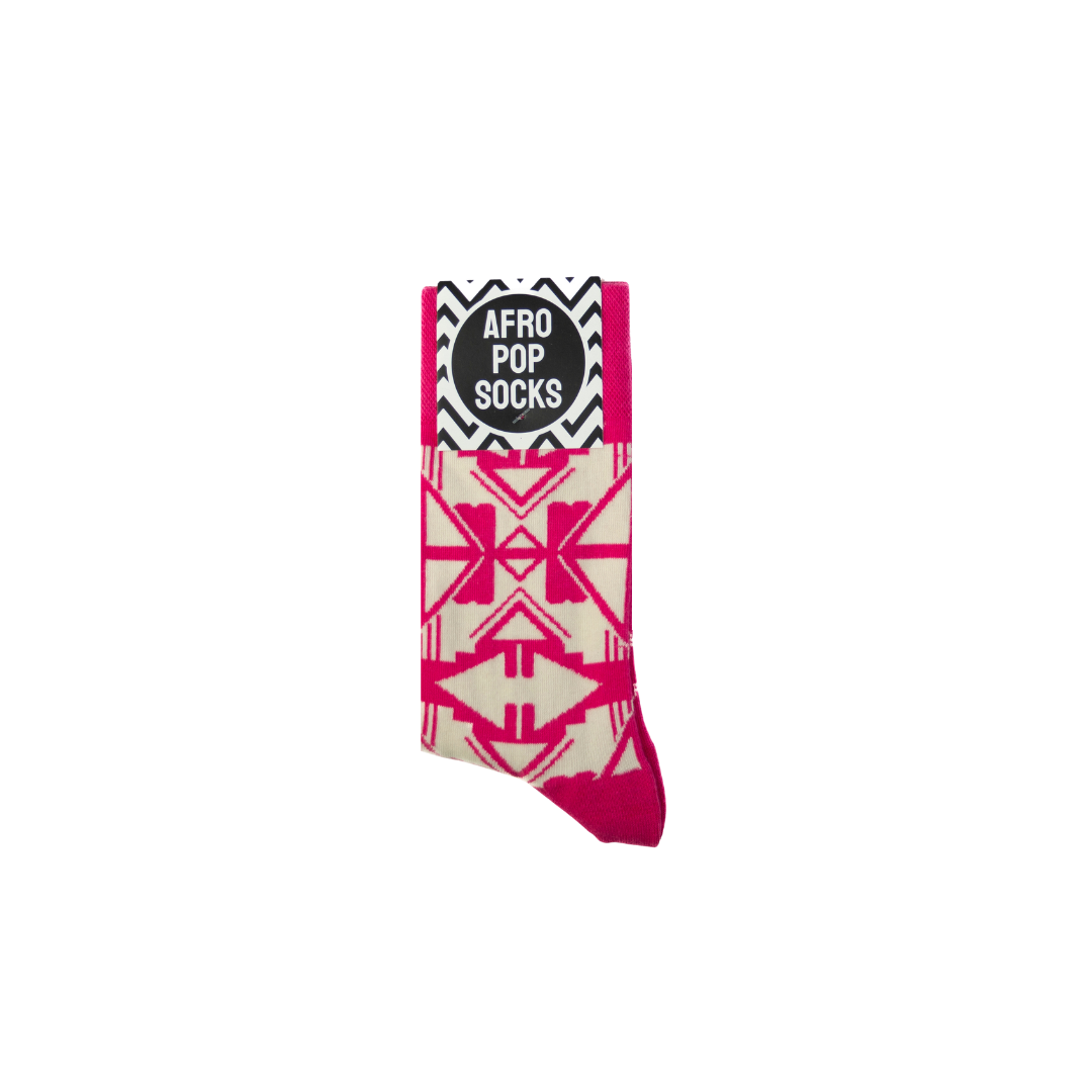 Afropop Socks- Shaka Pink
