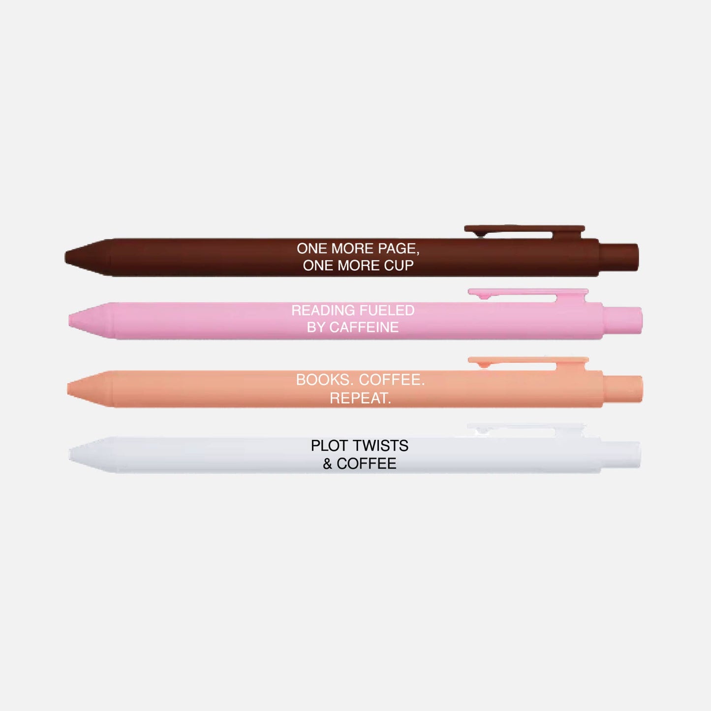 Pen Set - Caffeinated Reader Pen Set | Bookish Coffee Lover