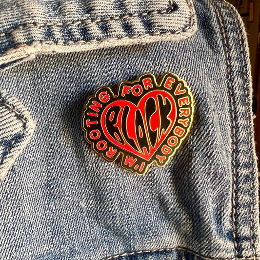 Lapel Pin - Rooting for Everybody Black