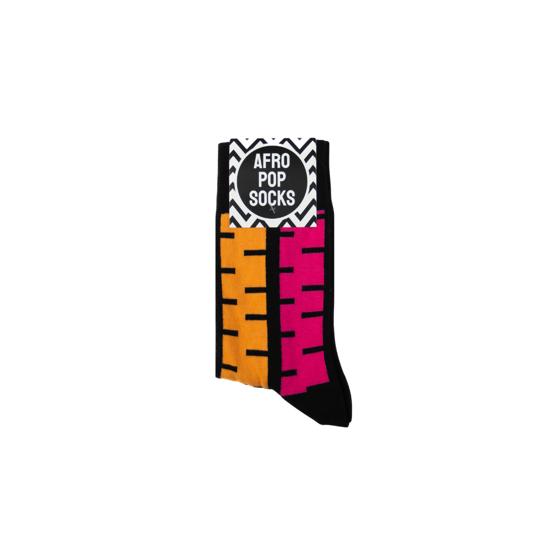 Afropop Socks - Black Stripes