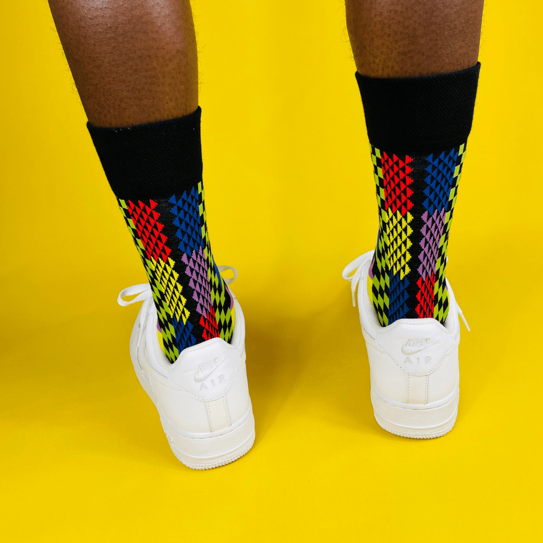 Afro Pop Socks - Geom Black