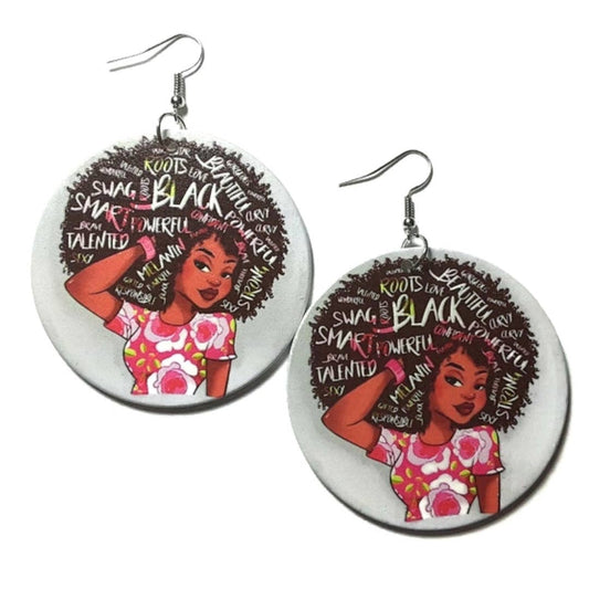 Earrings Expression Afro Talented Smart Powerful