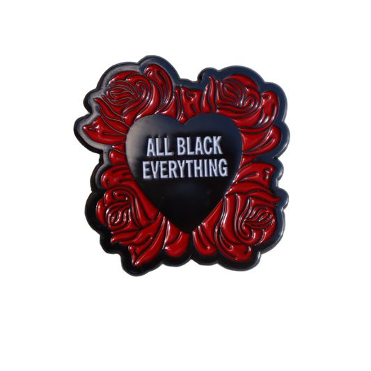 Lapel Pin - All Black Everything Rose