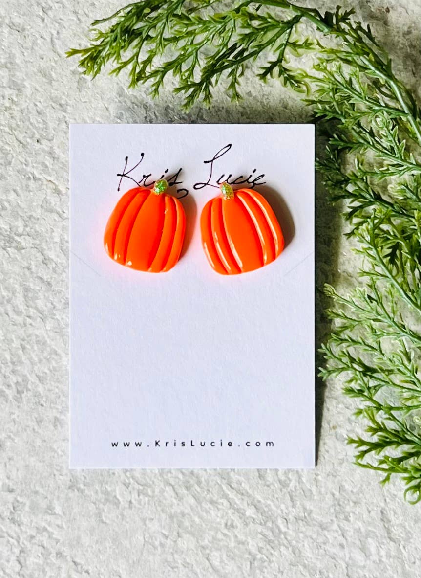 Earrings - Halloween Pumpkin Studs