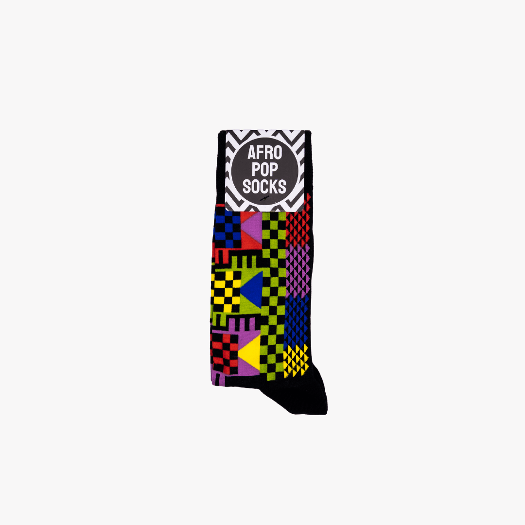 Afro Pop Socks - Geom Black