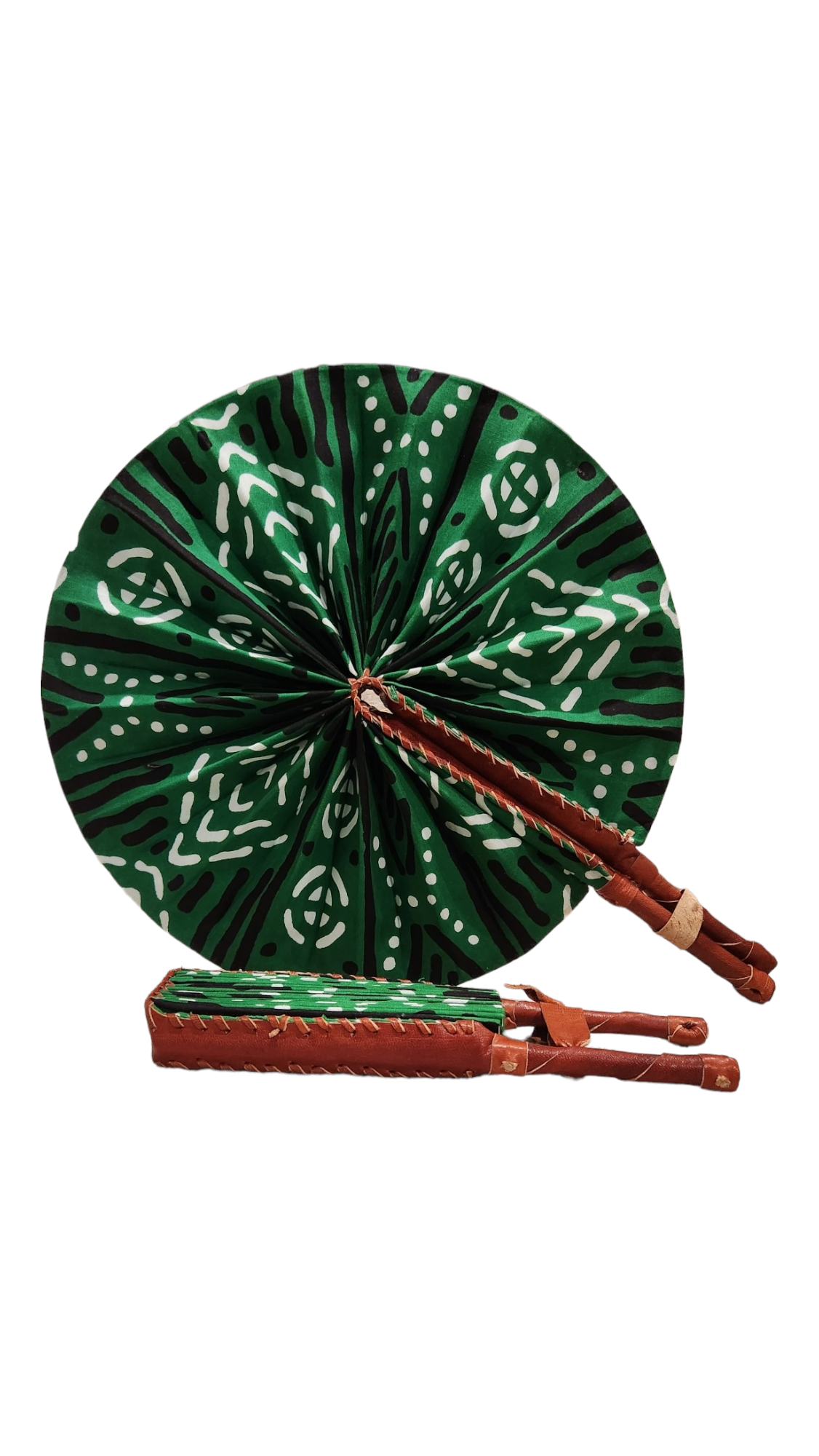 Ankara Fan - Green/Black/White