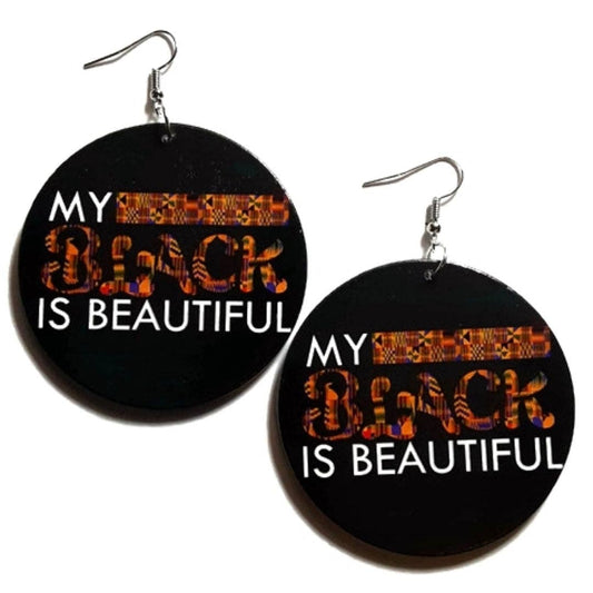 Earrings MY BLACK Is Beautiful Kente Statement