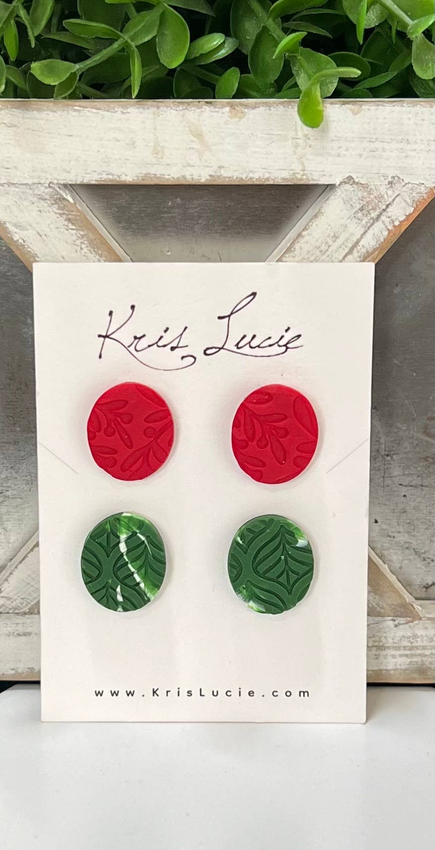 Earrings Red & Green Holiday Studs