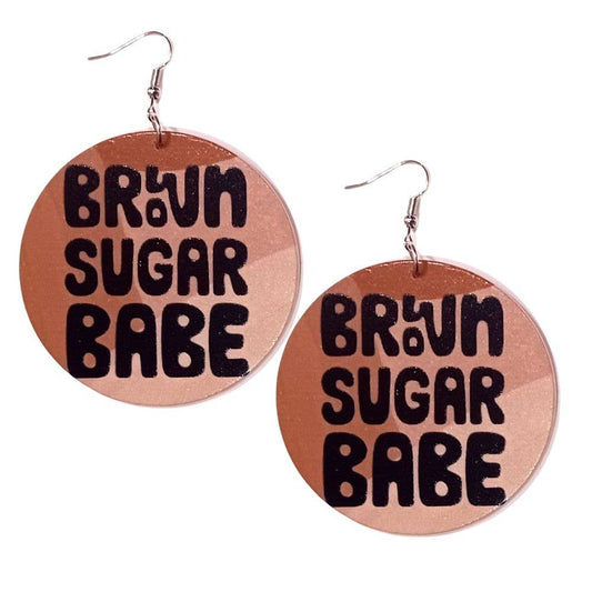 Earrings Brown Sugar Babe Wood