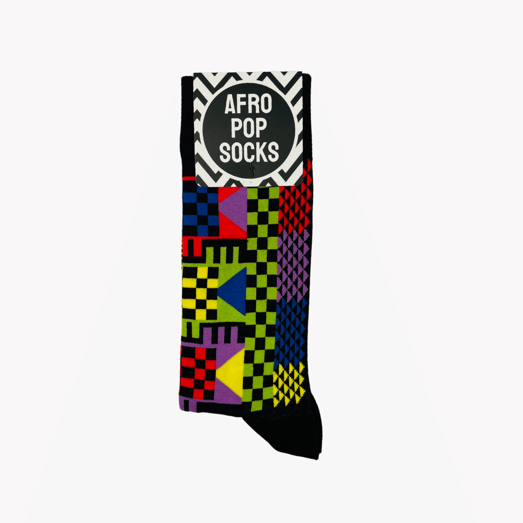 Afro Pop Socks - Geom Black