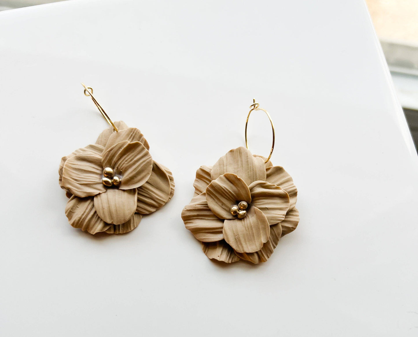 Earrings - Tan Floral